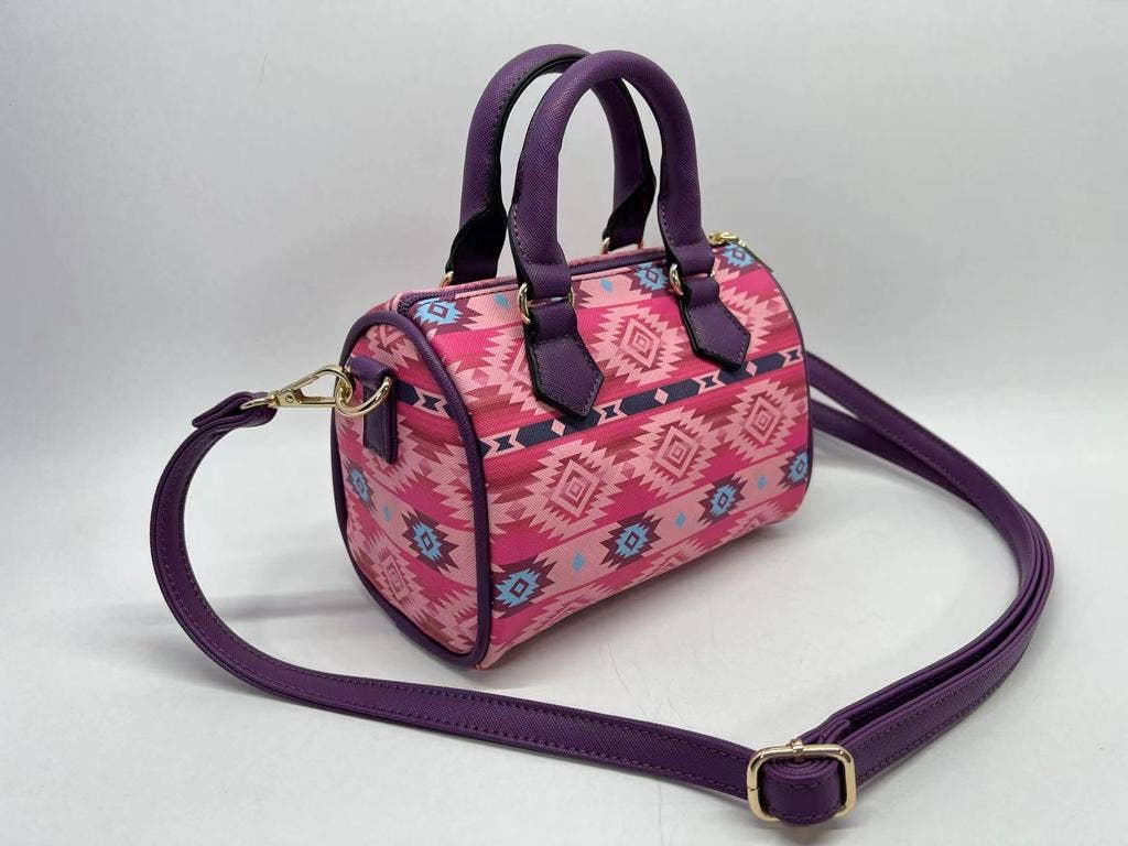 Pink Desert Aztec Barrel Bag