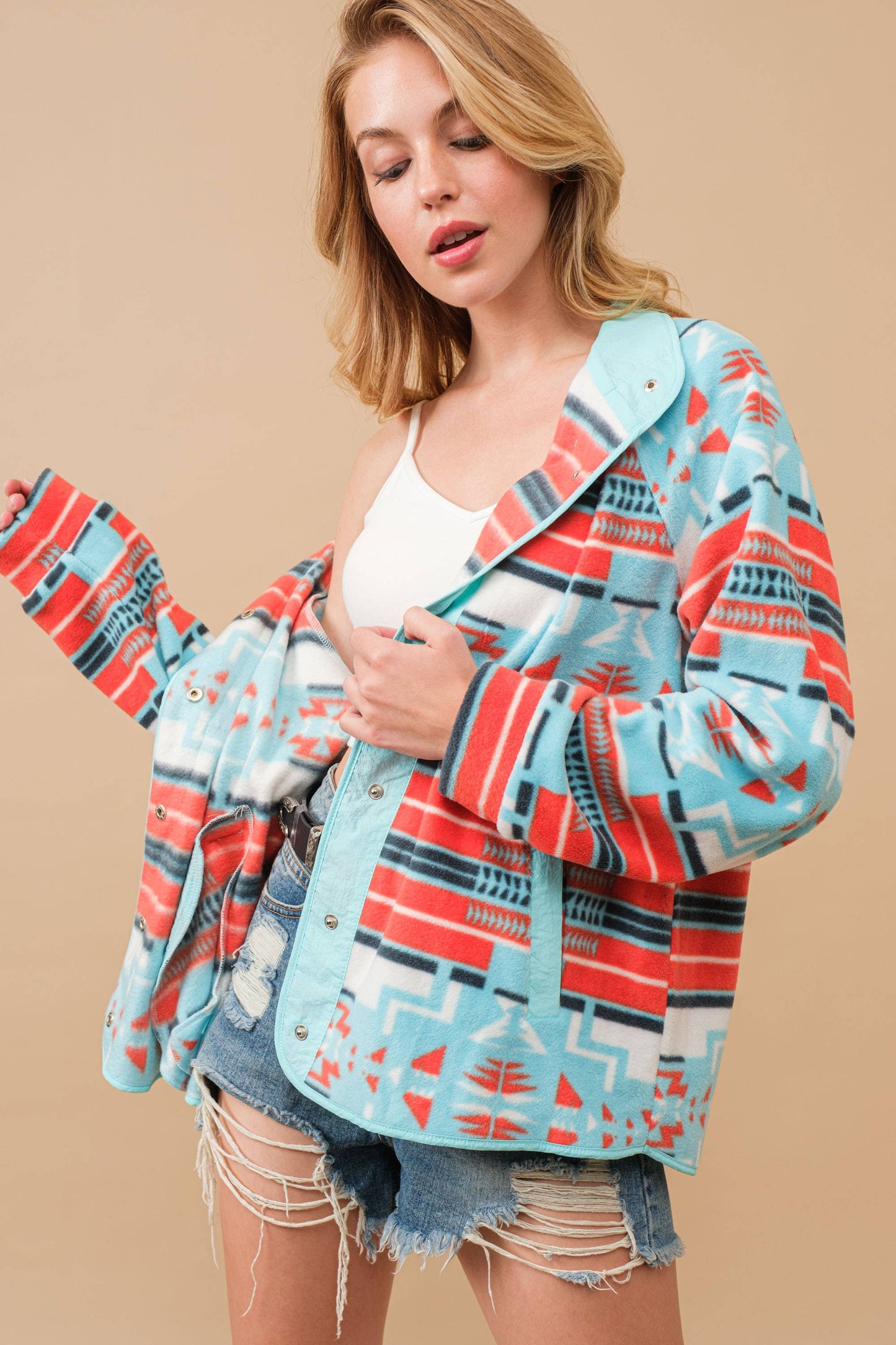 Wild Cactus Sunset Fleece Jacket