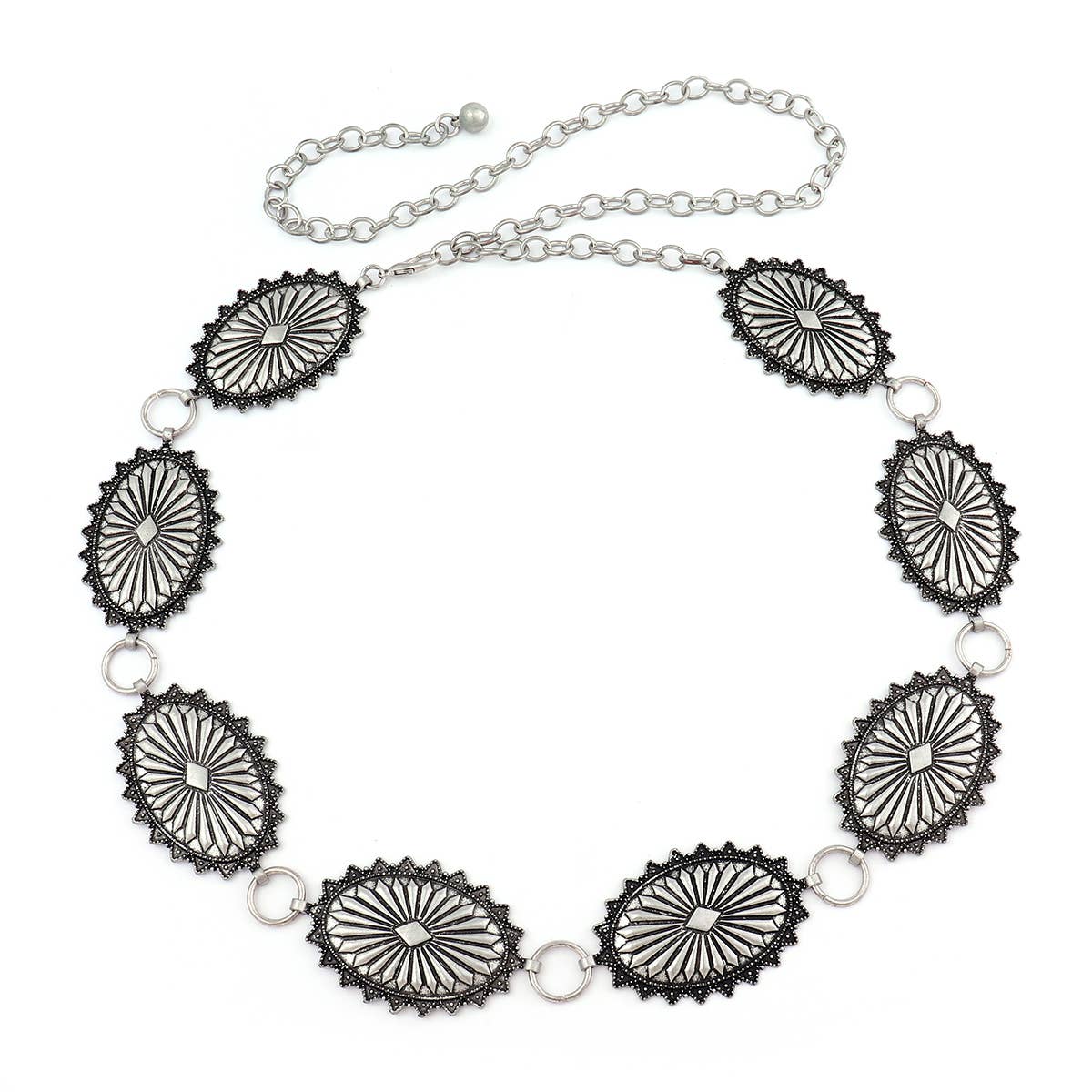 Silver Concho Chain Belt