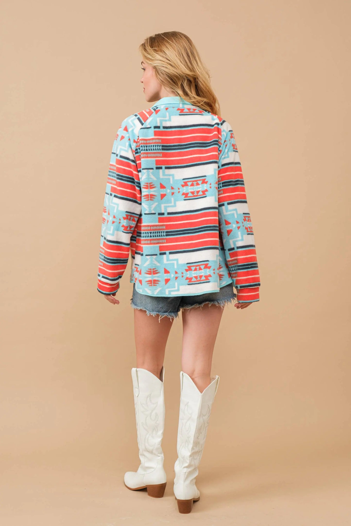 Wild Cactus Sunset Fleece Jacket Blue B