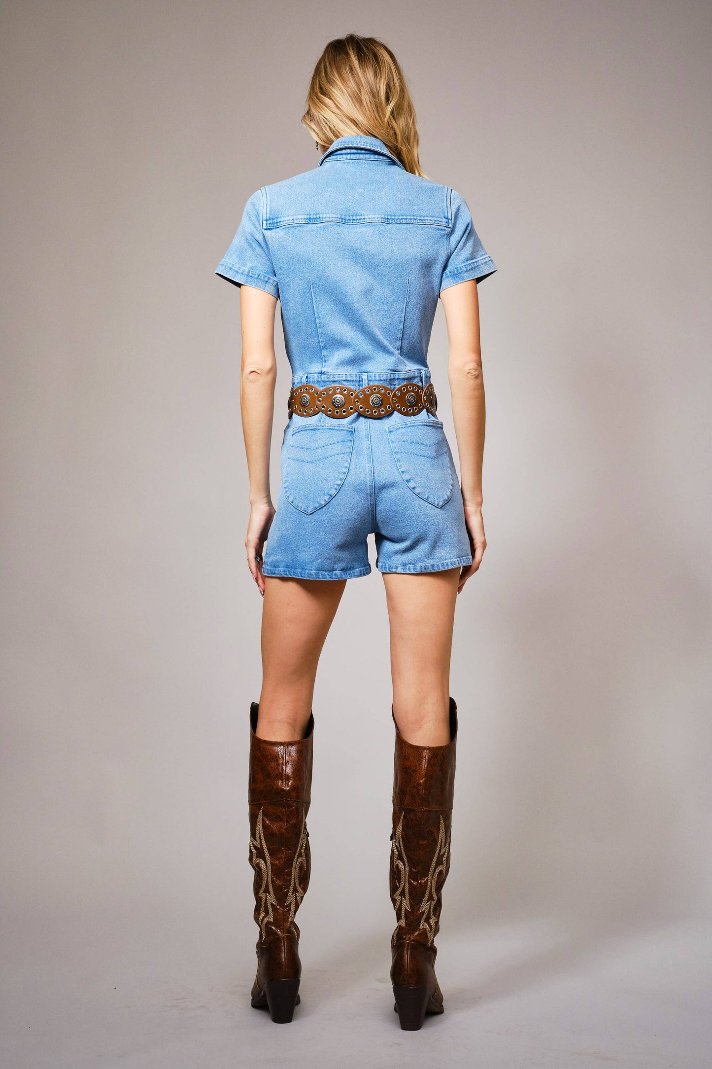 Rodeo Queen Denim Romper – Blue