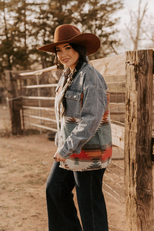 Backcountry Spirit Denim Aztec Jacket MontanaCo