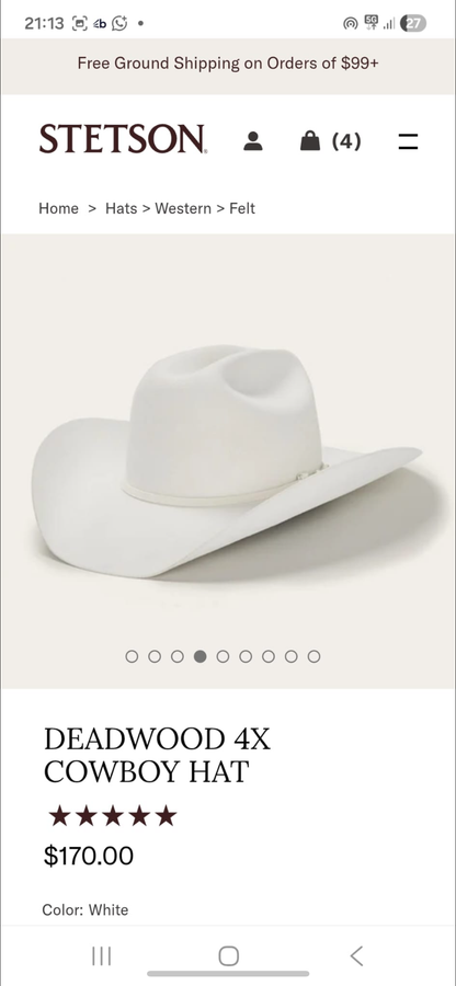 Stetson 4X size 7 3/4