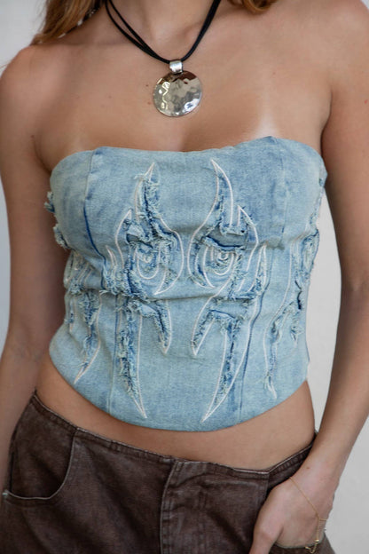 Dust & Dagger Denim Bustier top
