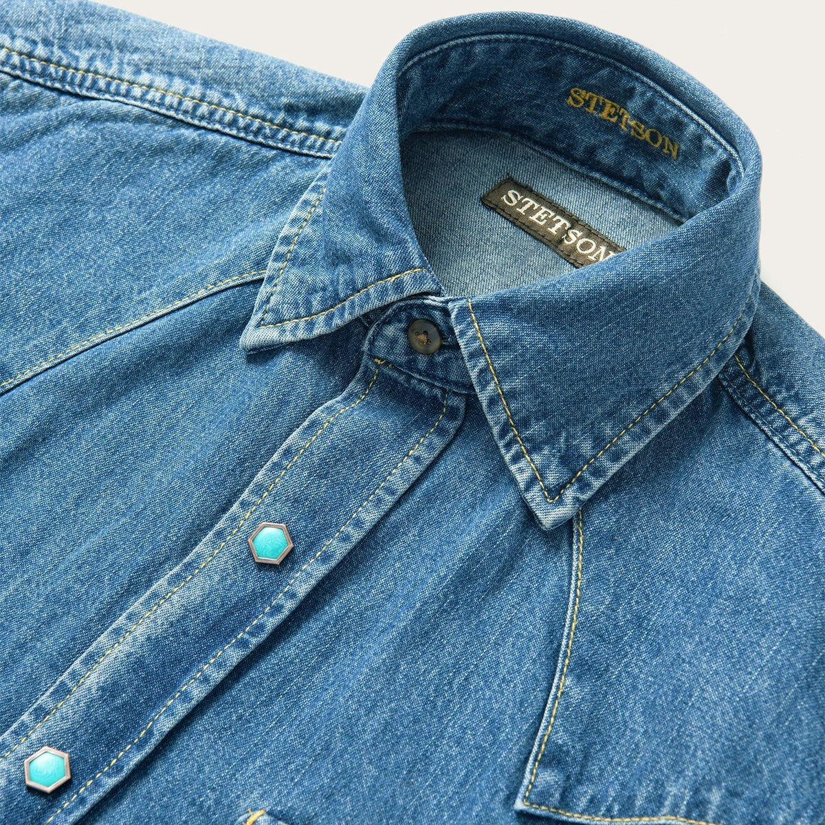 Stetson denim shirt three snap cuff