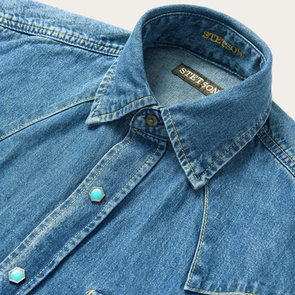 Stetson denim shirt three snap cuff