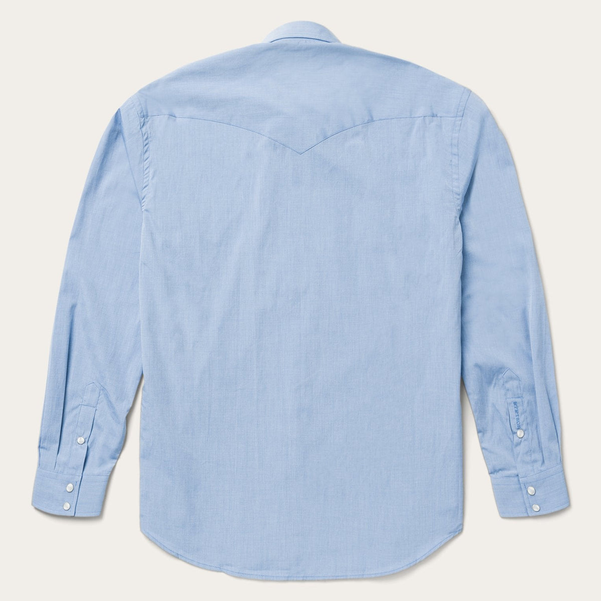Stetson blue end on end shirt pearl snap detail