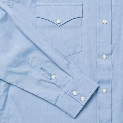Stetson light blue western shirt pocket detail
