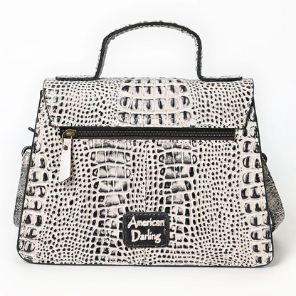 American Darling White Croc-Embossed Leather Crossbody Handbag Last Rodeo Western Wear & Hat Bar