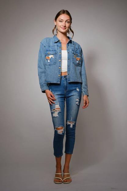 Pony Pockets Denim Jacket