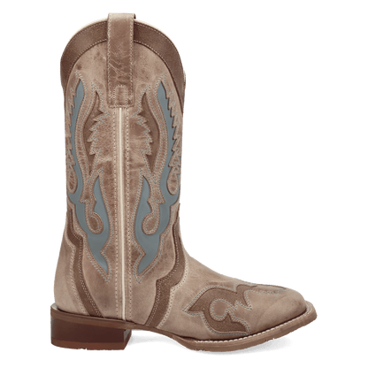 Ardena Leather Boot - Tan/Blue, inside angle