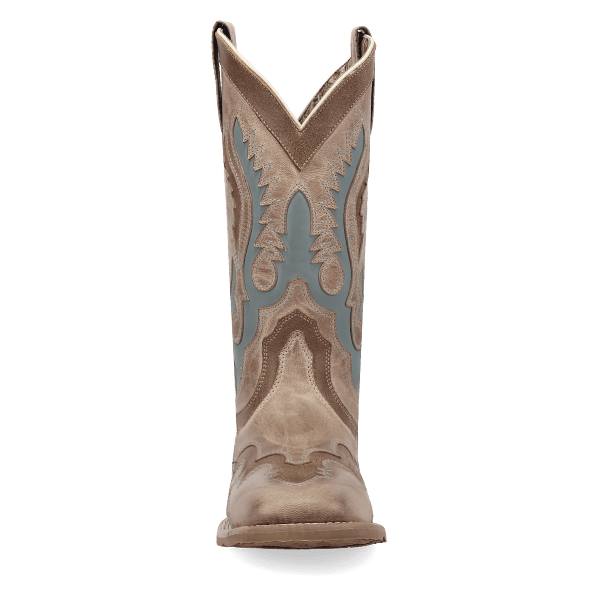 Ardena Leather Boot - Tan/Blue, front angle