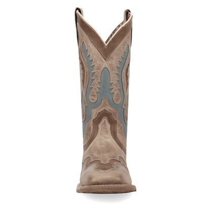 Ardena Leather Boot - Tan/Blue, front angle