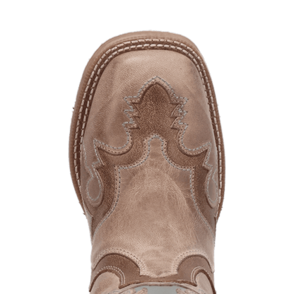 Ardena Leather Boot - Tan/Blue, toe angle