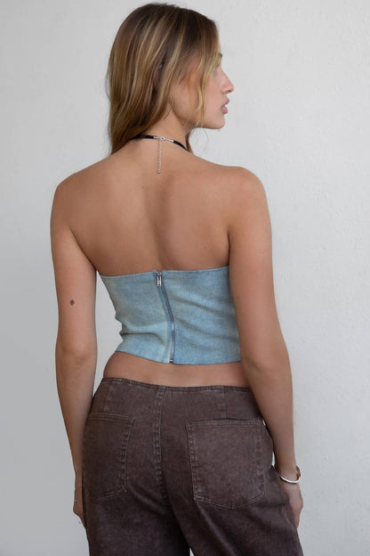 Dust & Dagger Denim Bustier top
