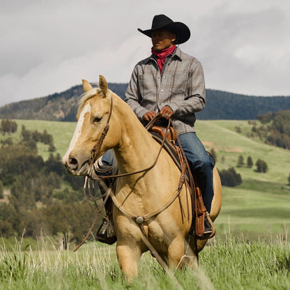 Cowboy wearing Stetson Corral black 4X felt hat
