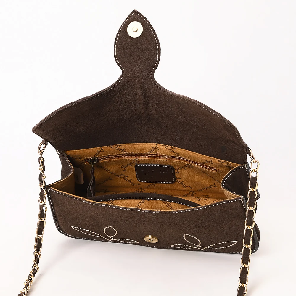 American Darling Brown Suede Western Crossbody Bag with Embroidery Last Rodeo Western Wear & Hat Bar