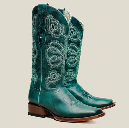 Turquoise Embroidered Cowgirl Boots Last Rodeo Western Wear & Hat Bar
