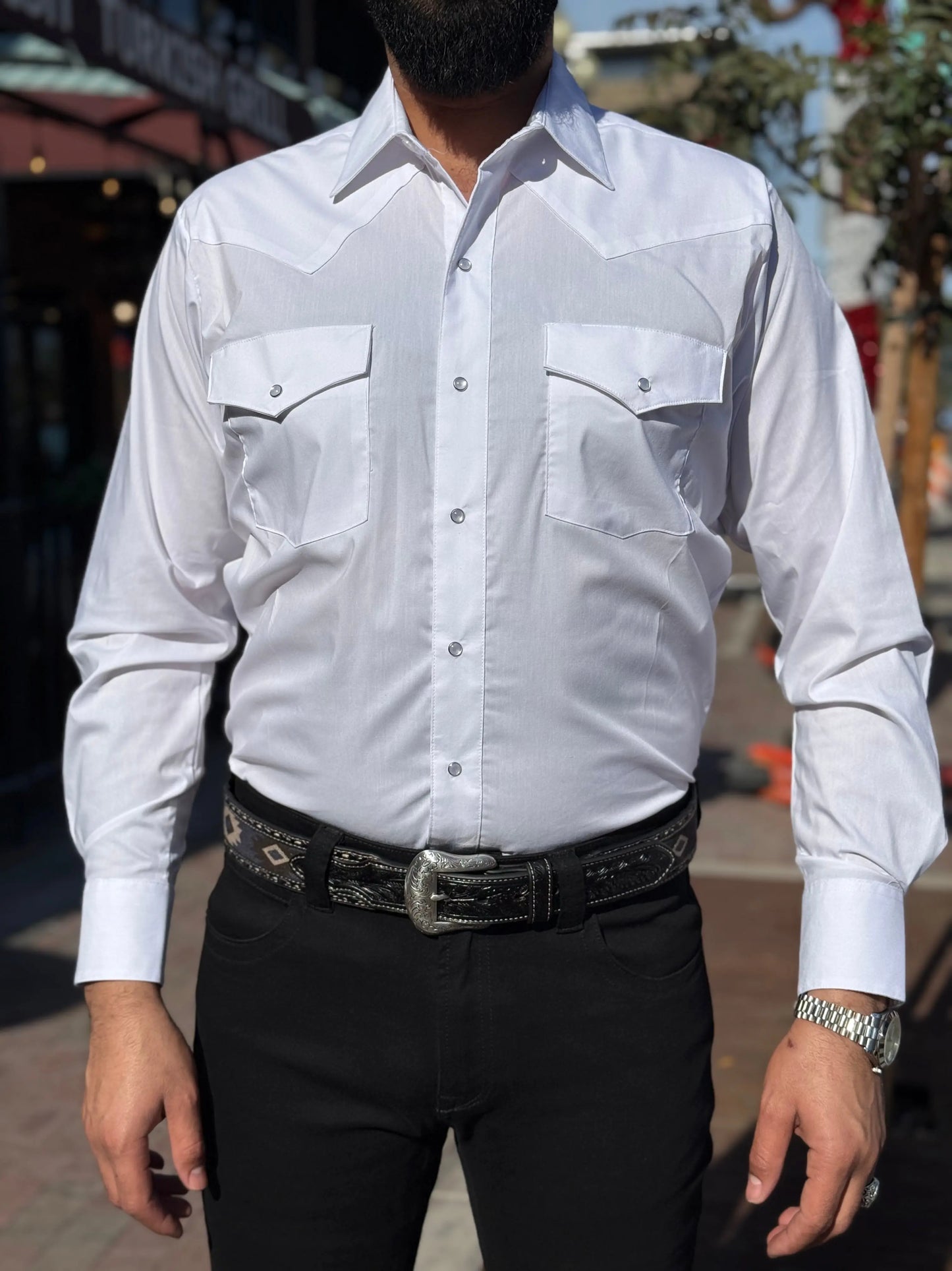 Men's Classic White Western Pearl Snap Shirt Last Rodeo Western Wear & Hat Bar
