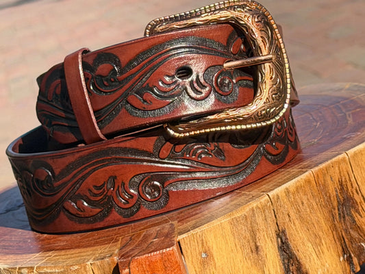 Leather Western Belt Chestnut Brown Last Rodeo Western Wear & Hat Bar