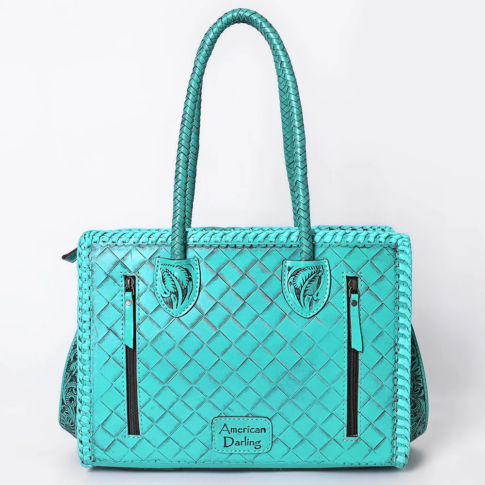 American Darling Turquoise Tooled Leather Western Tote Bag Last Rodeo Western Wear & Hat Bar