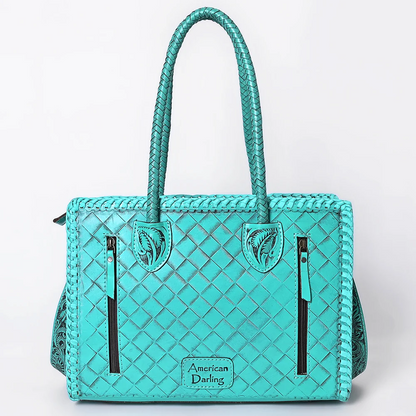 American Darling Turquoise Tooled Leather Western Tote Bag Last Rodeo Western Wear & Hat Bar