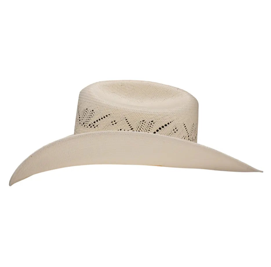 Resistol George Strait 20X Straw Cowboy Hat Custom Ostrich Band Side View – Last Rodeo
