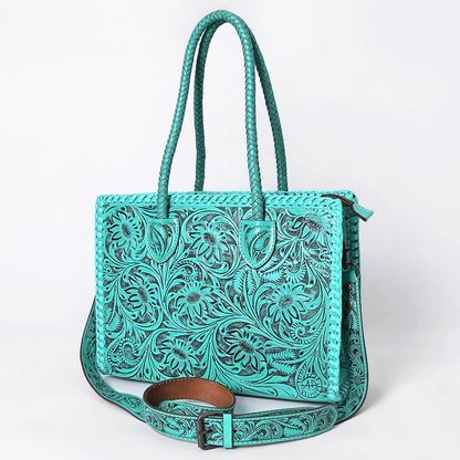 American Darling Turquoise Tooled Leather Western Tote Bag Last Rodeo Western Wear & Hat Bar