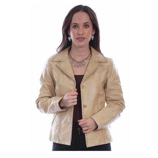 Scully Women’s Tan Lamb Leather Blazer Jacket