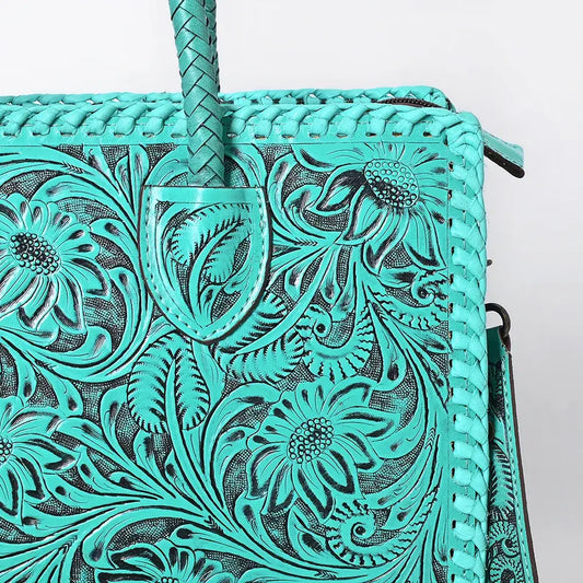 American Darling Turquoise Tooled Leather Western Tote Bag Last Rodeo Western Wear & Hat Bar