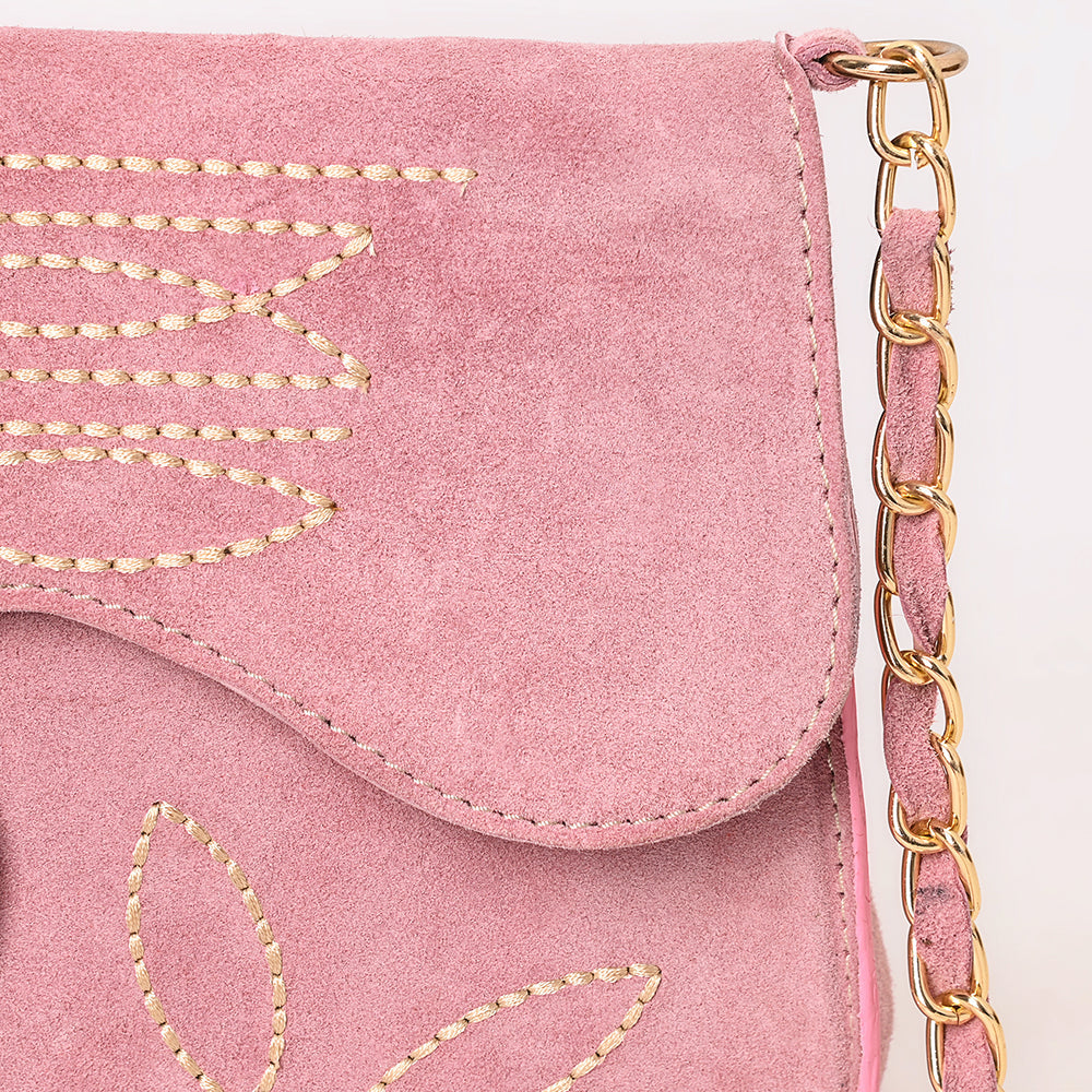American Darling Pink Suede Western Embroidered Crossbody Bag Last Rodeo Western Wear & Hat Bar