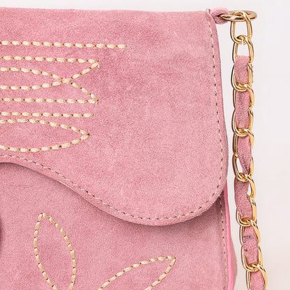American Darling Pink Suede Western Embroidered Crossbody Bag Last Rodeo Western Wear & Hat Bar