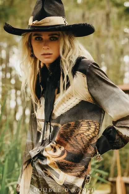 Double D Ranch Barn Owl Blouse women's western fashion