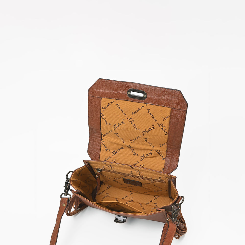 American Darling Cowhide Western Leather Fringe Crossbody Bag Last Rodeo Western Wear & Hat Bar
