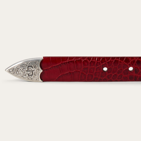 Stetson Women’s Croco Print Tapered Leather Belt – Red Last Rodeo Western Wear & Hat Bar