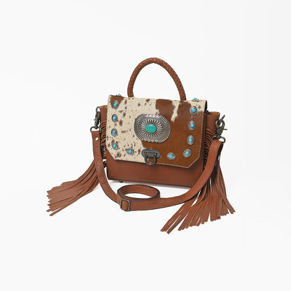 American Darling Cowhide Western Leather Fringe Crossbody Bag Last Rodeo Western Wear & Hat Bar