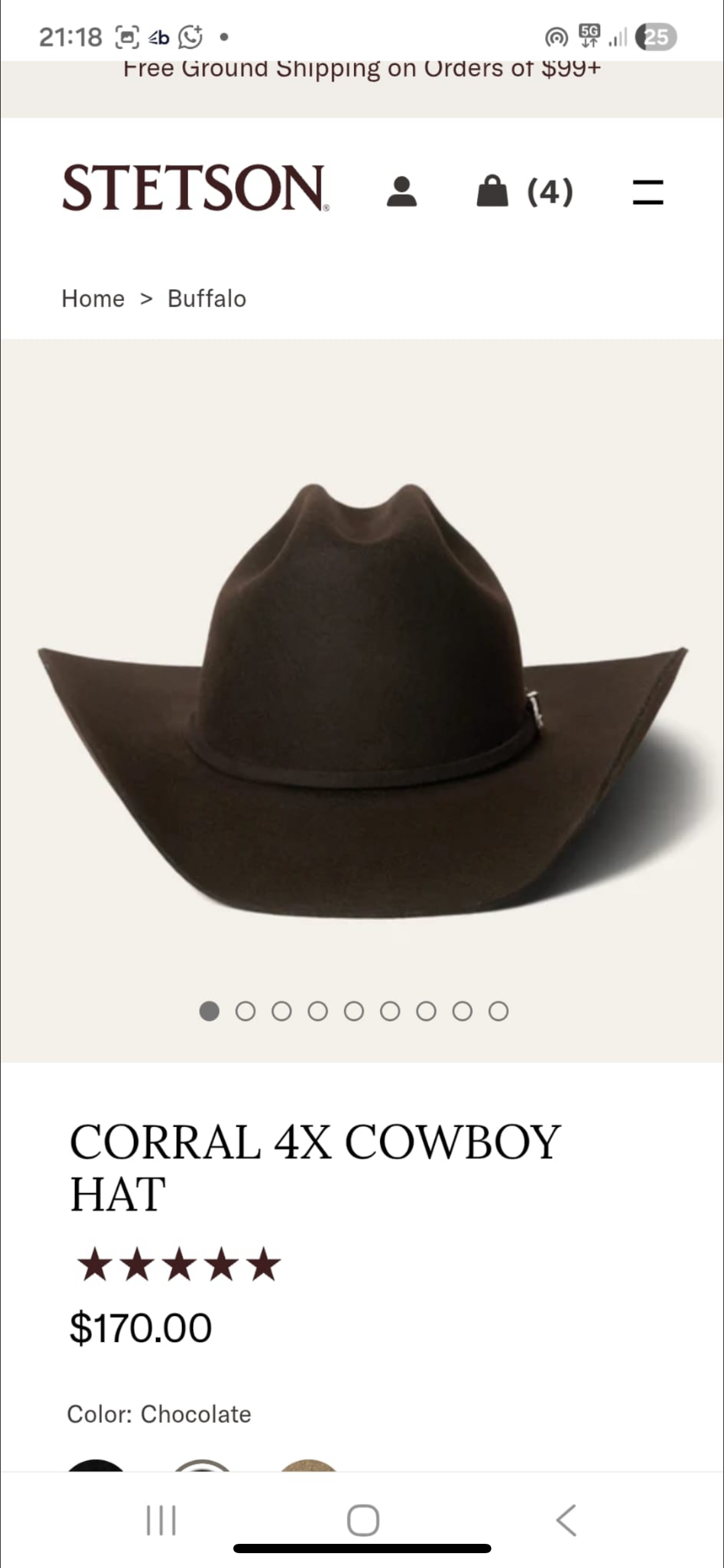 Stetson 4X size 7 3/4