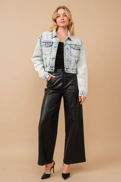 Angel Wings Embellished Denim Jacket