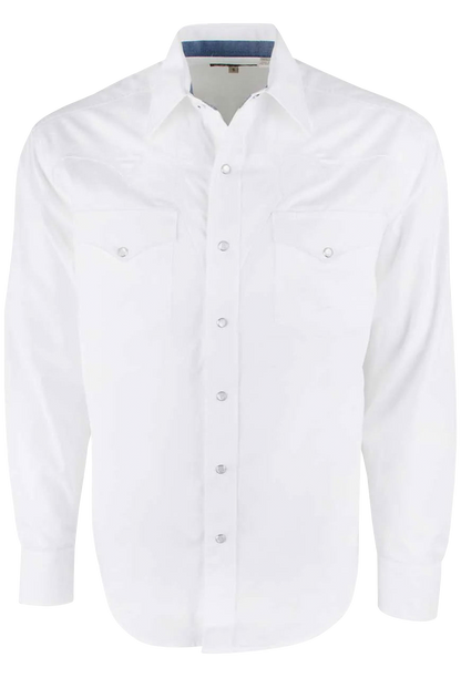 Stetson Men’s White Long Sleeve Western Snap Shirt Last Rodeo Western Wear & Hat Bar