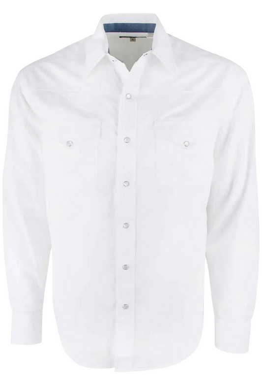 Stetson Men’s White Long Sleeve Western Snap Shirt Last Rodeo Western Wear & Hat Bar