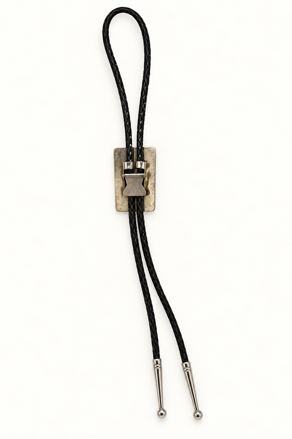 Native American Sterling Silver Three-Stone Black Onyx Bolo Tie