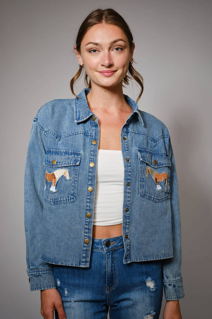 Pony Pockets Denim Jacket