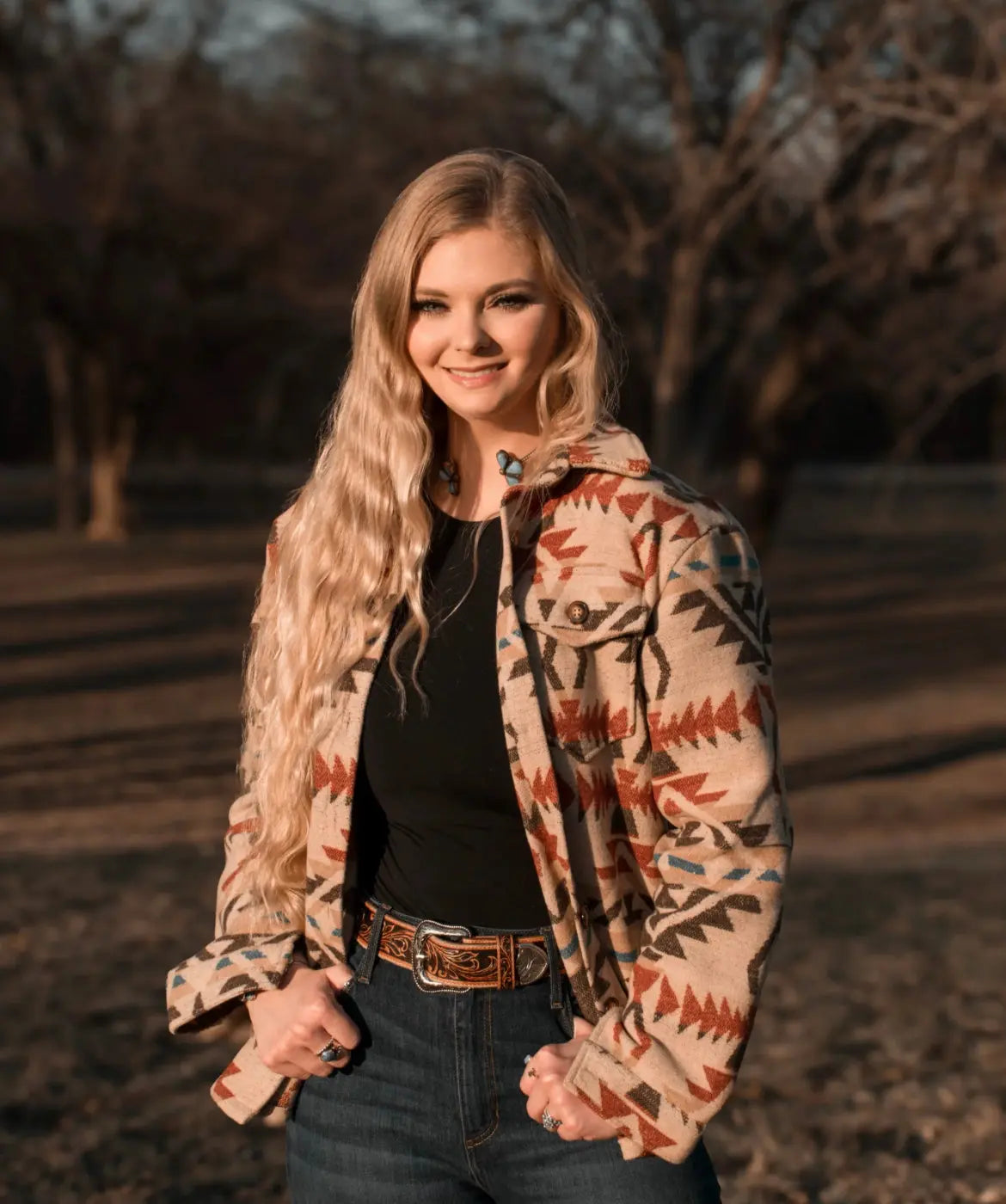 Red Rock Canyon Aztec Button-Up Jacket Last Rodeo Western Wear & Hat Bar