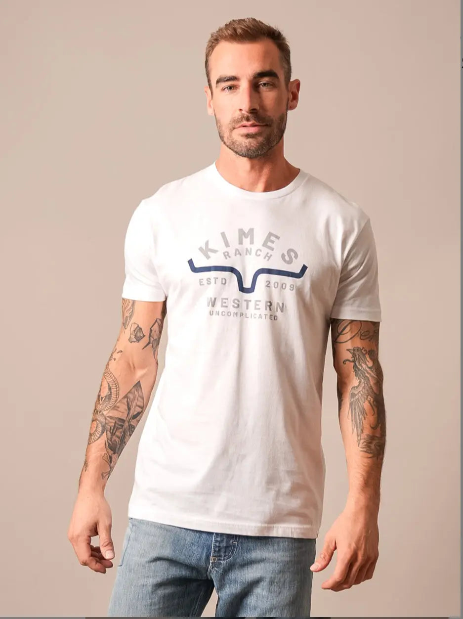 Kimes Ranch Western T-Shirt White Easy Does It Graphic Kimes Ranch