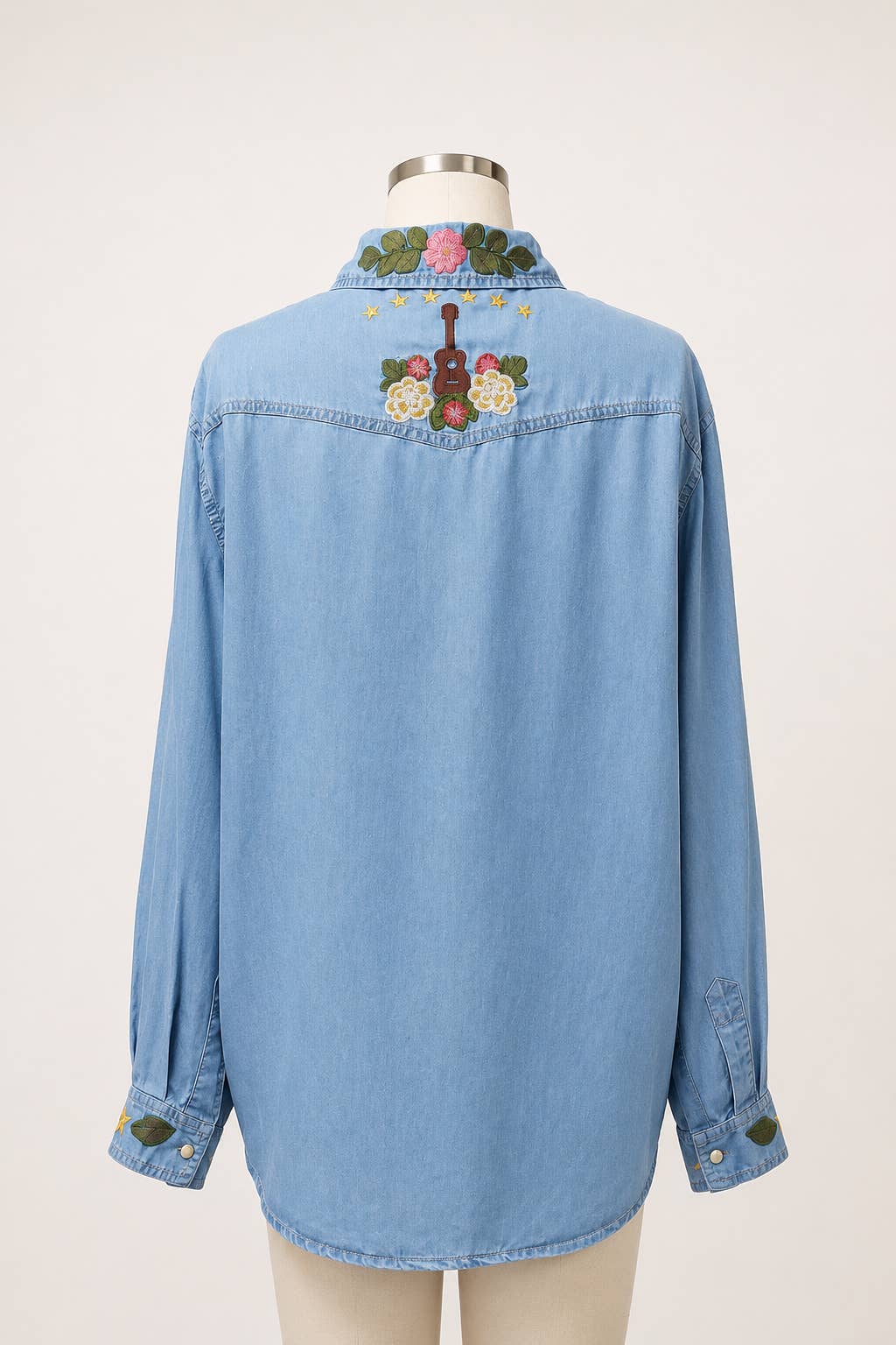 Western floral embroidered Tencel shirt by Last Rodeo Western Wear