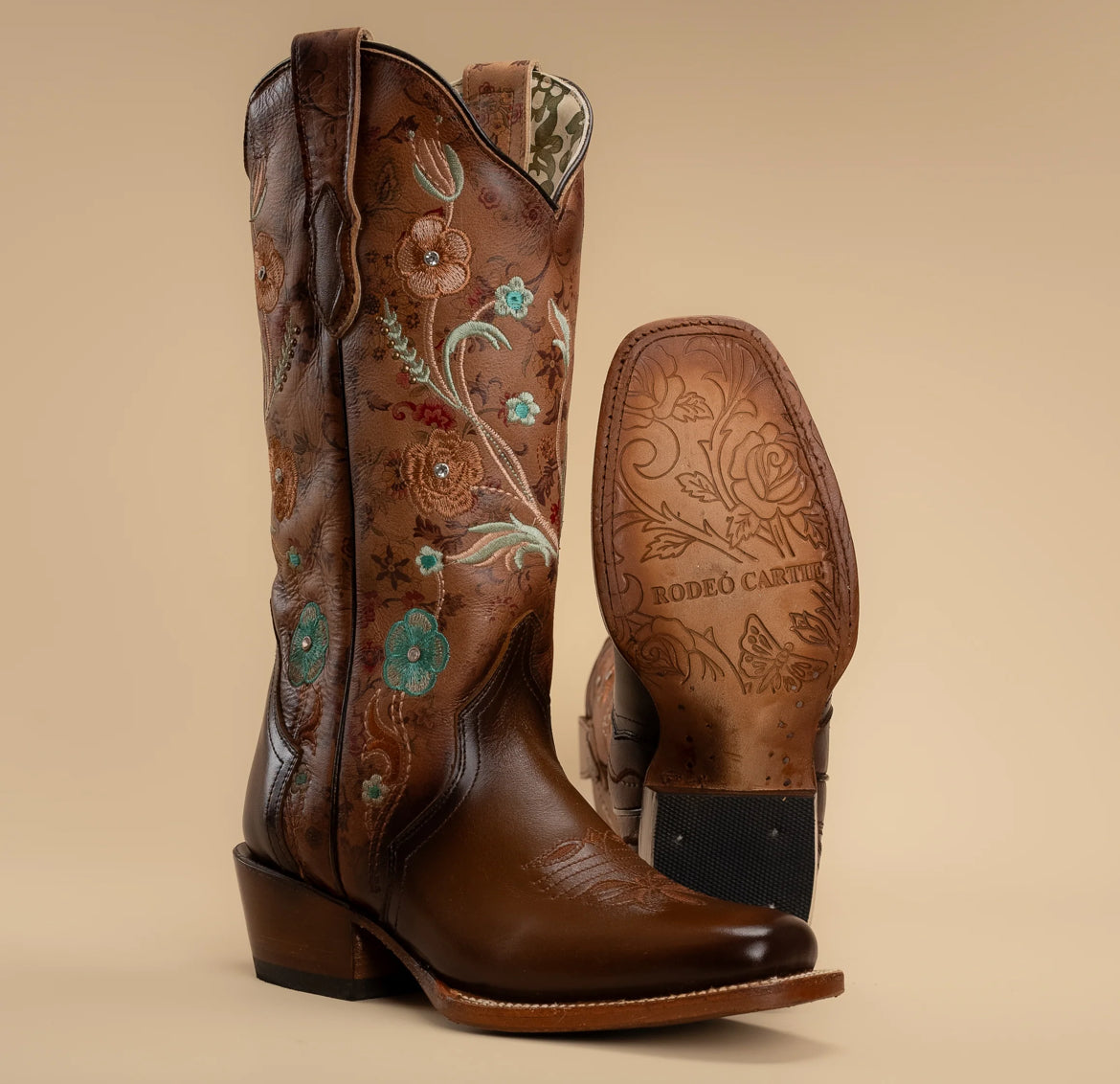 Desert Blossom Square Toe Cowgirl Boots