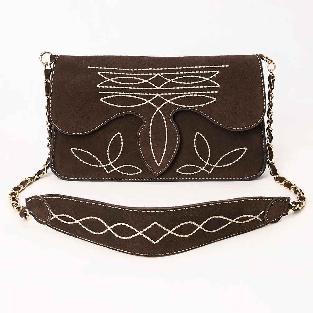American Darling Brown Suede Western Crossbody Bag with Embroidery Last Rodeo Western Wear & Hat Bar