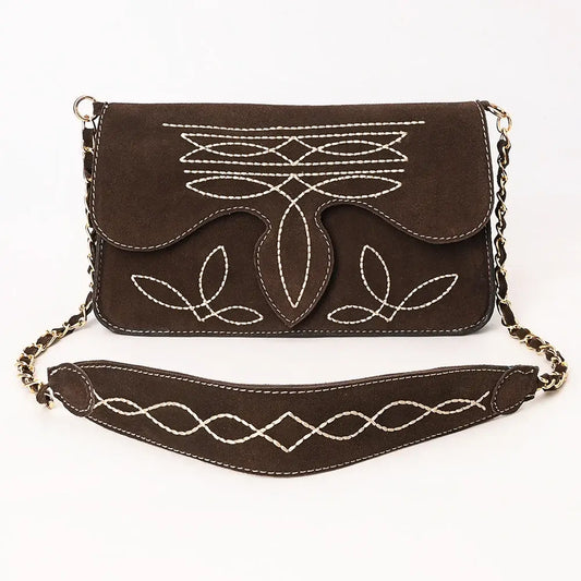 American Darling Brown Suede Western Crossbody Bag with Embroidery Last Rodeo Western Wear & Hat Bar
