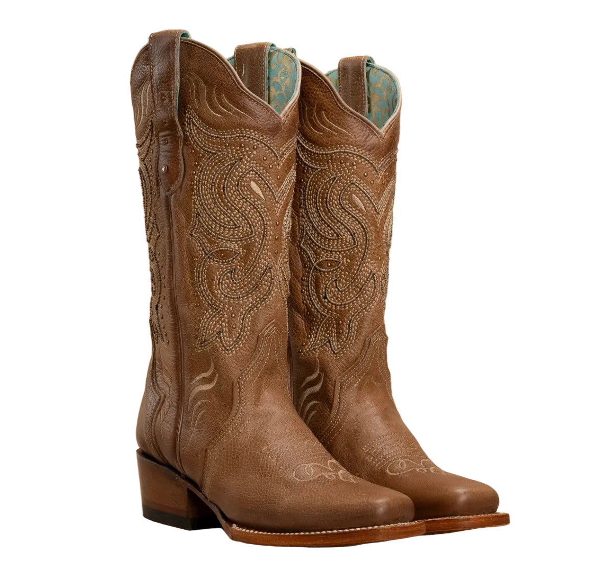 Dusty Caramel Embroidered Cowgirl Boots