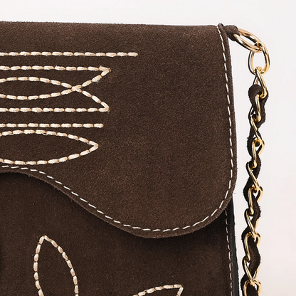 American Darling Brown Suede Western Crossbody Bag with Embroidery Last Rodeo Western Wear & Hat Bar